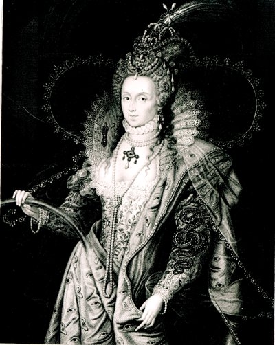 Elizabeth I getekend door W. Derby en gegraveerd door T. A. Dean door Isaac Oliver